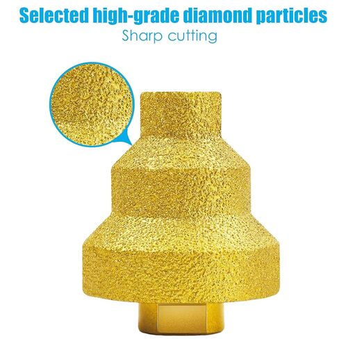 2Pcs Diamond Brazed Step Drill Bits, M10 Thread Beveling Chamfer Step Bits, for Angle Grinder & Electric Drill - Marble Concrete, Tile, Stone, Ceramics (M10) in Kuwait