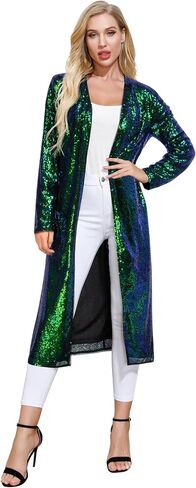 KANCY KOLE Women Sequin Cardigan Long Sleeve Open Front Jacket Blazers for Holiday Christmas in Saudi Arabia