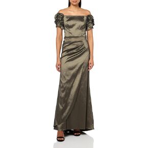 Xscape Women's Sleeveless One Shoulder Scuba Ruffle Midi Dress, Black, 4 in Kuwait