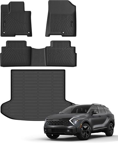 Auxko All Weather Floor Mats Cargo Mat for Kia Seltos 2024 2025 2026 TPE Liners All Season Accessories Guard Odorless Anti-Slip Floor Liners Trunk Tray for Kia Seltos 2026 2025 2024 in Kuwait