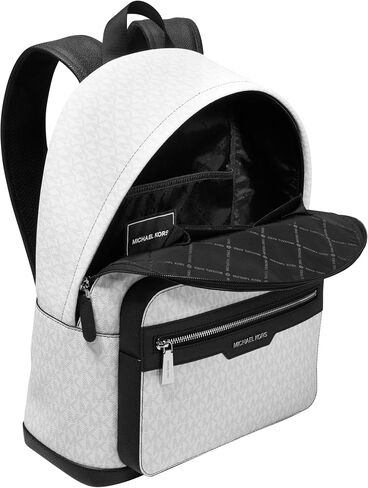 Michael Kors Malone Backpack, Silver-Tone Hardware/Storm Signature Stripe in Saudi Arabia