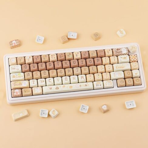 Tsungup Cute Green Keycaps ، 130 Keys MOA Profile PBT-forest-forest keycaps ، dye sub caps keyboard keycap set for mx switches mechanical in Kuwait