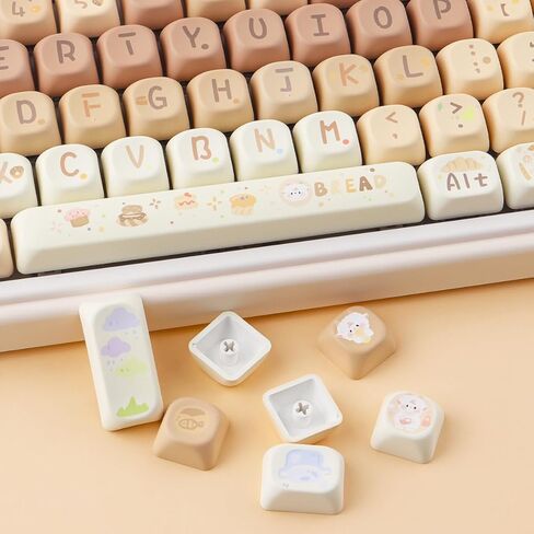 Tsungup Cute Green Keycaps ، 130 Keys MOA Profile PBT-forest-forest keycaps ، dye sub caps keyboard keycap set for mx switches mechanical in Kuwait