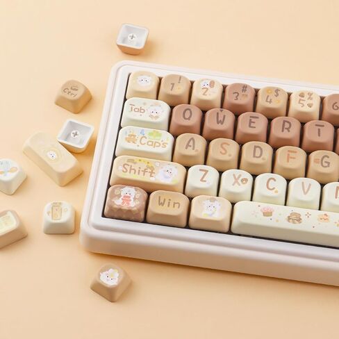 Tsungup Cute Green Keycaps ، 130 Keys MOA Profile PBT-forest-forest keycaps ، dye sub caps keyboard keycap set for mx switches mechanical in Kuwait