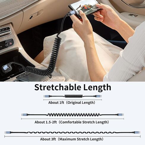 2 ft USB C Cable, 2 Pack Short USB to USB C Cable 2ft for Car Fast Charging Type A to Type C Cord Braided USB-C to USB-A Cable Compatible with iPhone 16/15 Pro/Max, Samsung Galaxy S23, Google Pixe in Kuwait