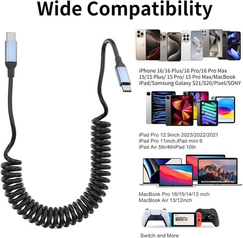 2 ft USB C Cable, 2 Pack Short USB to USB C Cable 2ft for Car Fast Charging Type A to Type C Cord Braided USB-C to USB-A Cable Compatible with iPhone 16/15 Pro/Max, Samsung Galaxy S23, Google Pixe in Kuwait