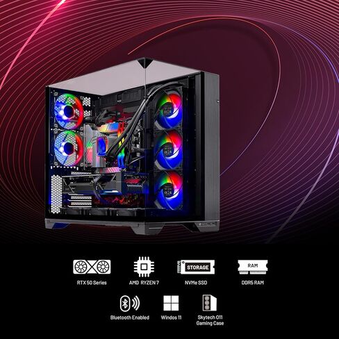 Skytech Legacy 4 Gaming PC Desktop ، Ultra 9 285K 3.7 GHz (5.7 GHz Turbo) ، NVIDIA RTX 5090 32GB ، Z890 Board ، 2TB Gen5 NVME SSD ، 64GB DDR5 RAM ، 1200W GOLD PSU ، 420mm Argb aio ، WI-FI ، WIN 11 in Kuwait