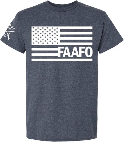 FAAFO Mess Around and Find Out American Flag Patriotic Mens Patriotic Short Sleeve T-Shirt Graphic Tee in Saudi Arabia