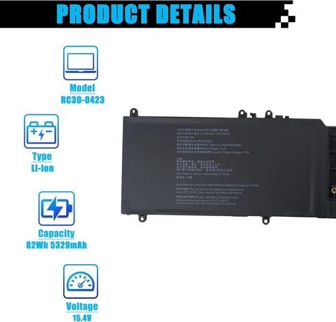 RC30-0248 Laptop Battery Replacement for Razer Blade 15 2018 Advanced RZ09-02386E92 RZ09-02385 RZ09-02386 RZ09-02886 RZ09-02887 RZ09-02888 RZ09-0301 RZ09-0313 RZ09-0409x Series 4ICP4/55/162 15.4V 80Wh in Saudi Arabia