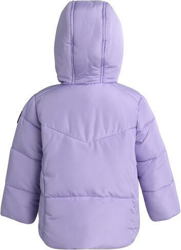 جاكيت شتوي للفتيات الصغيرات من DKNY - معطف باركا منتفخ مبطن بالصوف (12M-4T) in Kuwait