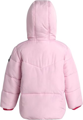 جاكيت شتوي للفتيات الصغيرات من DKNY - معطف باركا منتفخ مبطن بالصوف (12M-4T) in Kuwait