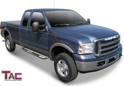 TAC 3 "خطوات جانبية سوداء لامعة متوافقة مع 1999-2016 Ford F250/F350/F450/F550 Super Duty Super Cab لوحات الجري الجانبية والقضبان خطوة القضبان بيك اب شاحنة الملحقات 2PCS in Saudi Arabia