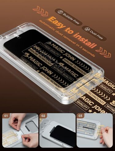 MAGIC JOHN 3rd Gen Upgraded for iPhone 17 Pro Max Privacy Screen Protector 6.9 Inch,25°Anti-Spy Screen,Shockproof Tempered Glass,Auto Dust-Removal,Bubble Free,Easy Installation,2 Pack in Saudi Arabia