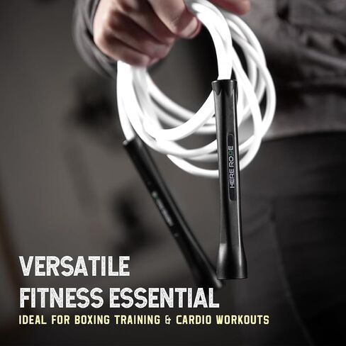 6mm Adjustable Boxing Jump Rope With Inner String Cord, Unbreakable Handles, Hererope Durable Non-Kinking PVC Jump Ropes for Men Women, Exercise Fitness, Indoor Outdoor Use in Saudi Arabia