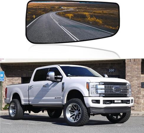 Driver left Side Upper heated Mirror Glass Compatible with Ford F150 2015-2020 Ford F250 F350 2017-2020 Towing Convex Mirror with Rear Holder in Saudi Arabia