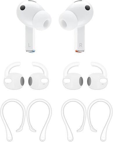 خطاف أذن alxcd متوافقة مع براعم Galaxy 3 Pro Earbuds ، 2+2 أزواج رياضية مضادة للانزلاق أذن بديلة حلقة أذن السيليكون ، متوافقة مع براعم المجرة 3 Pro SM-630N 2+2 أزواج رمادية/أسود in Kuwait