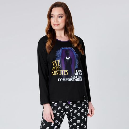 Wednesday Ladies Pyjamas Set Nightwear Long Sleeve & Bottoms PJs Lounge Set for Women and Teenagers S-XL Gifts for Her in Saudi Arabia