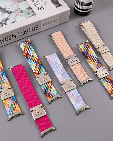 Braided Bands Compatible with Samsung Galaxy Watch 8 Band 40mm 44mm/Galaxy Watch 8 Classic 46mm Bands, Elastic Nylon Sport Strap for Samsung Watch 8/8 Classic Band for Men Women in Saudi Arabia