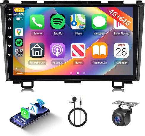 Radio for Honda CRV 2007-2011 ، 9 '' 'HD 1080p touch screen stereo مع Bluetooth ، Link Link GPS Mavigation WiFi FM Backup Camera Receivers for Toyota in Saudi Arabia