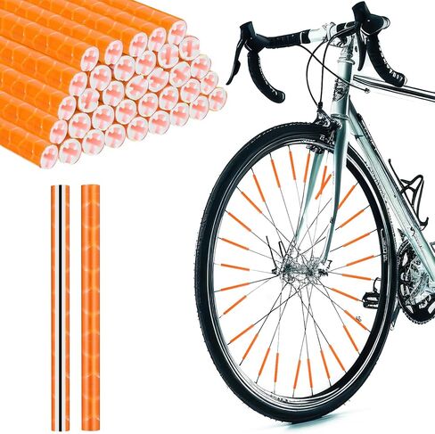 36Pcs Reflective Spoke Covers for Bicycle, 360° Visibility 2.9Inch Bike Spoke Reflectors for Night Riding, Bike Wheel Reflector Tube Reflective Spokes Skins Wheel Decoration Reflectors （Green） in Saudi Arabia