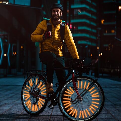 36Pcs Reflective Spoke Covers for Bicycle, 360° Visibility 2.9Inch Bike Spoke Reflectors for Night Riding, Bike Wheel Reflector Tube Reflective Spokes Skins Wheel Decoration Reflectors （Green） in Saudi Arabia