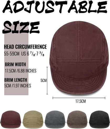Clakllie Cotton 5 Panel Hats Hip Hop Short Brim Hats for Women Men Soft Golf Dad Hats Low Profile Trucker Cap with Adjustable in Saudi Arabia