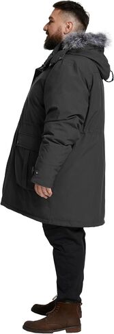 Wantdo Men's Big and Tall Winter Coat Warm Long Puffer Jacket Thickened Snow Parka Outerwear with Removable Fur Hood in Saudi Arabia