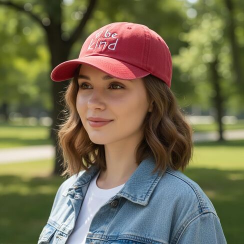 Be Kind Embroidered Baseball Cap - Cotton Vintage Dad Hat for Women & Men, Adjustable Unisex Inspirational Hat in Kuwait