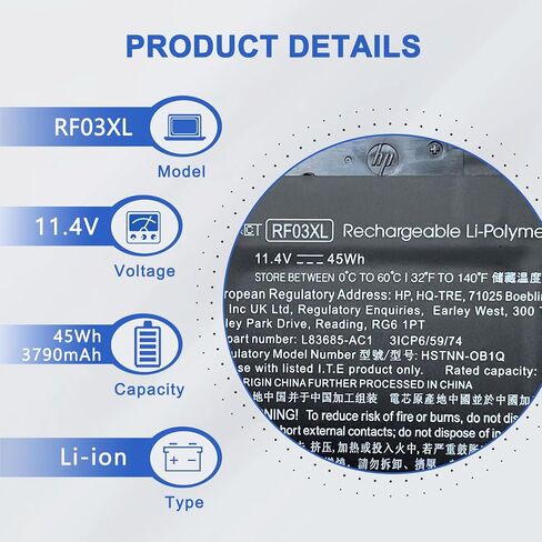 jotact bn06xl استبدال البطارية لـ HP Specter X360 15T-EB000 15-EB000 15t-EB100 15-EB0XXX L68299-005 72.9WH in Saudi Arabia