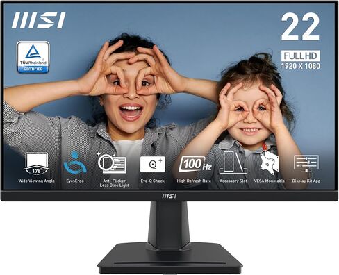 MSI Pro MP275 27 بوصة IPS 1920 × 1080 (FHD) شاشة الكمبيوتر ، 100 هرتز ، المزامنة الحرة ، HDMI ، منفذ VGA ، Vesa Mountable ، إمالة ، مكبر صوت ، 1 مللي ثانية ، أسود in Saudi Arabia