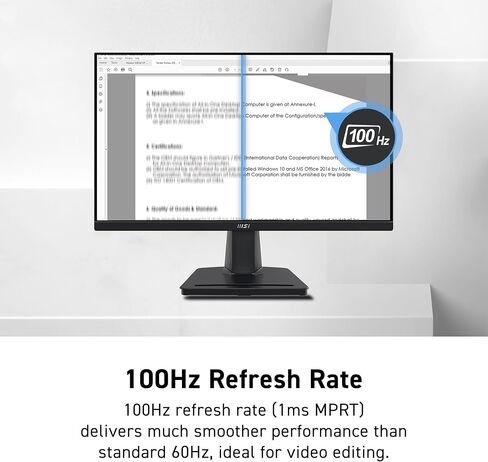 MSI Pro MP275 27 بوصة IPS 1920 × 1080 (FHD) شاشة الكمبيوتر ، 100 هرتز ، المزامنة الحرة ، HDMI ، منفذ VGA ، Vesa Mountable ، إمالة ، مكبر صوت ، 1 مللي ثانية ، أسود in Saudi Arabia