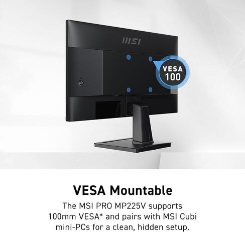 MSI Pro MP275 27 بوصة IPS 1920 × 1080 (FHD) شاشة الكمبيوتر ، 100 هرتز ، المزامنة الحرة ، HDMI ، منفذ VGA ، Vesa Mountable ، إمالة ، مكبر صوت ، 1 مللي ثانية ، أسود in Saudi Arabia