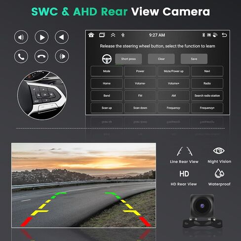 DSP Android 15 Car Stereo لجيب Grand Cherokee 2008-2013 ، (4+64g) Hikity 9 '' شاشة اللمس Radio Radio Wireless Carplay Android Auto 5gwifi 32EQ/FM Radio Bluetooth/1280*720p/GPS CAM+CANBUS in Kuwait