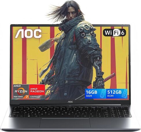 2025 Laptop with AMD Ryzen 7 5700U Processor(8C/16T, Up to 4.3GHz), 16.1 inch FHD Display Laptop 16GB RAM 512GB NVMe SSD Laptop Computer, USB3.2, Type-C, WiFi 6, 53Wh Battery, Backlit KB in Saudi Arabia