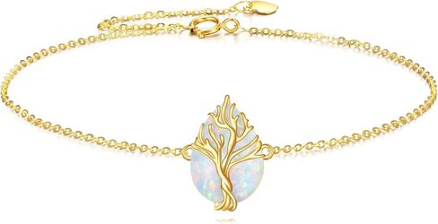 DOVRAN 14K الصلبة الذهب شجرة الحياة سوار للنساء الذهب الأصفر الحقيقي سوار من الزمرد مجوهرات هدايا عيد ميلاد للزوجة أمي in Saudi Arabia