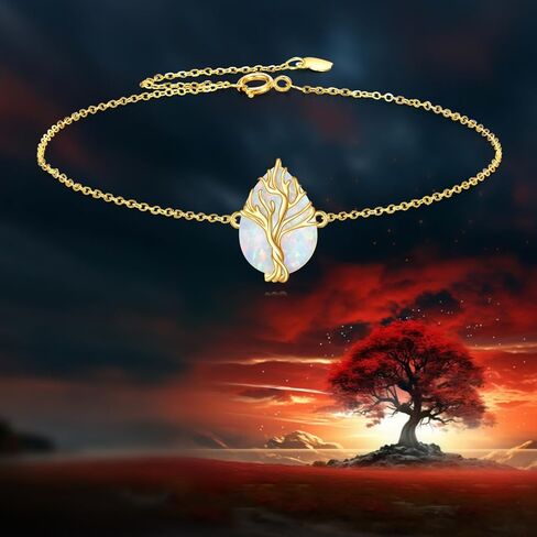 DOVRAN 14K الصلبة الذهب شجرة الحياة سوار للنساء الذهب الأصفر الحقيقي سوار من الزمرد مجوهرات هدايا عيد ميلاد للزوجة أمي in Saudi Arabia