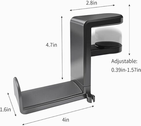 Headphone Hook，Under Desk Headphone Holder，PC Gaming Headset Holder，With 360 Degree Swivel & Cable Clip Organizer (black) in Saudi Arabia