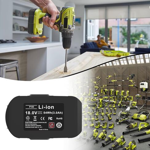 2 حزمة بطارية وشاحن 3.0 أمبير 18 فولت بديلة لبطارية Ryobi 18 فولت وشاحن P103 P104 متوافق مع Ryobi 18V ONE+ أدوات كهربائية وشواحن لاسلكية in Kuwait