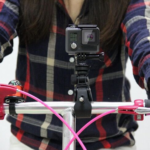 حامل مقود الدراجة النارية مع حامل ثلاثي القوائم ومسمار لكاميرات GoPro وInsta360 وDJI وغيرها من كاميرات الحركة (أسود) in Saudi Arabia