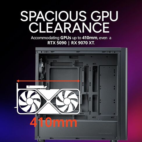 Cooler Master Elite 502 White ATX High Airflow Casealist PC Case ، 410mm GPU MAX ، RTX 5090 | RX 7090 XT ، 360 مم AIO MAX ، النوع C ، الزجاج المقسى ، مروحة ARGB PWM TRIPLE 120 مم ، مسيارات GRILL in Kuwait