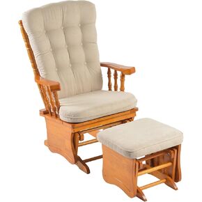 Solid Wood Glider Gentle Rocking Chair, Stylish Modern Glider Rocker with Padded Cushion, Smooth Rocking Motion Indoor Living Room Reading，Watching，Sleeping, Dark Blue Velvet in Saudi Arabia