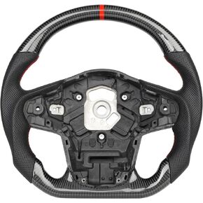 Full Leather Steering Wheel for Toyota SUPRA 2018-2024 D-Shaped Flat Bottom Equipped With Anti Slip Grooves Red Positioning Line Steering Wheel in Kuwait