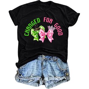 Musical Shirt Women Pink and Green Shirts Changed for Good T Shirt Musical Movie Fan Gifts Tee Casual Short Sleeve Tops in Kuwait