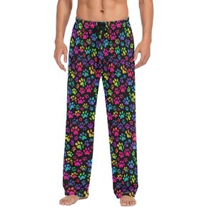 Plaaee Mens Pajama Pants Orange and Black Halloween Tartan Plaid Scottish Sleep Pants Pj Bottoms Lounge Pant Sweatpants S in Saudi Arabia
