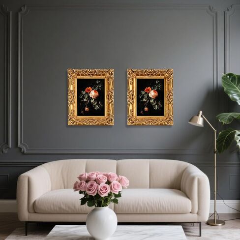 6X8 Vintage Picture Frame, Ornate Gold Baroque Antique Style with Glass Front, 6 X 8 Photo Frame for Tabletop Wall Hanging Display in Kuwait