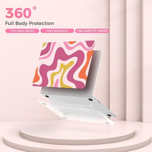 Icasso لـ MacBook Air 13.6 بوصة Case 2025 2024-2022 الإصدار M4 M3 M2 Model A3240 A3113 A2681 (Pink Flower Patchwork) in Kuwait