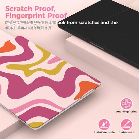 Icasso لـ MacBook Air 13.6 بوصة Case 2025 2024-2022 الإصدار M4 M3 M2 Model A3240 A3113 A2681 (Pink Flower Patchwork) in Kuwait