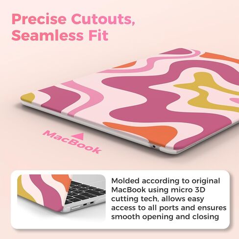 Icasso لـ MacBook Air 13.6 بوصة Case 2025 2024-2022 الإصدار M4 M3 M2 Model A3240 A3113 A2681 (Pink Flower Patchwork) in Kuwait