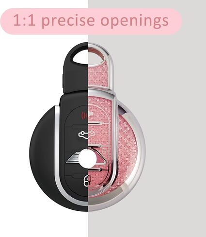 غطاء مفتاح Fob لسيارة جيب مع سلسلة مفاتيح Diamond Bling، متوافق مع دودج دورانجو رينيجيد تشارجر جراند شيروكي (وردي) in Kuwait