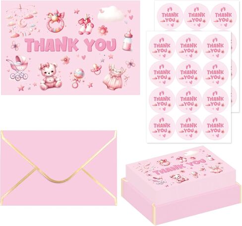 ceiba tree Baby Shower Thank You Cards with Envelopes & Stickers for Boy Party Appreciation Blue 24 Packs 4x6 Inch Blank inside in Saudi Arabia